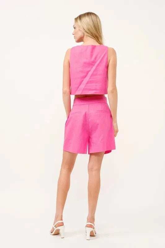 And The Why High Waist Wide Leg Mid Length Shorts - Trendsi - Flyclothing LLC