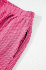 Solid Color Textured Buttoned Shirt and Casual Pants Set - Trendsi - Flyclothing LLC