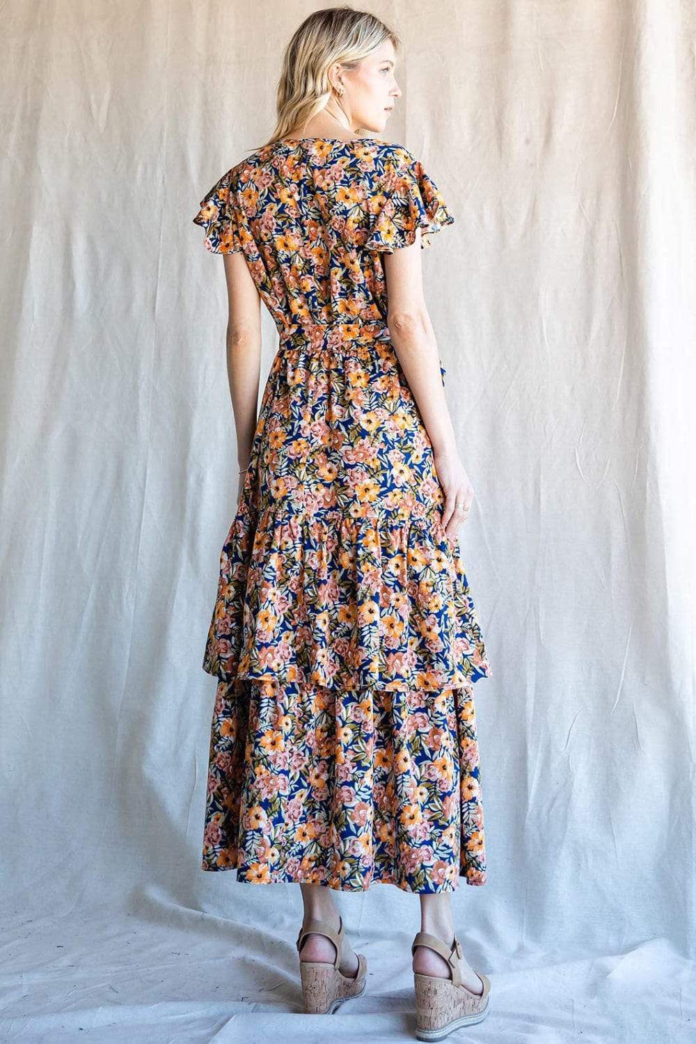 Cotton Bleu by Nu Label Floral Ruffled Midi Dress - Trendsi - Flyclothing LLC