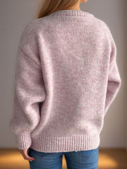 Round Neck Long Sleeve Sweater - Trendsi