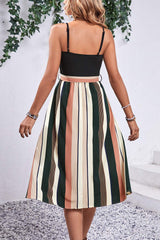 Tied Striped Spaghetti Strap Dress - Trendsi - Flyclothing LLC