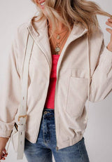 Pocketed Zip Up Long Sleeve Hooded Jacket - Trendsi - Flyclothing LLC