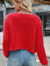 Round Neck Button Up Cardigan with Pockets - Trendsi - Flyclothing LLC