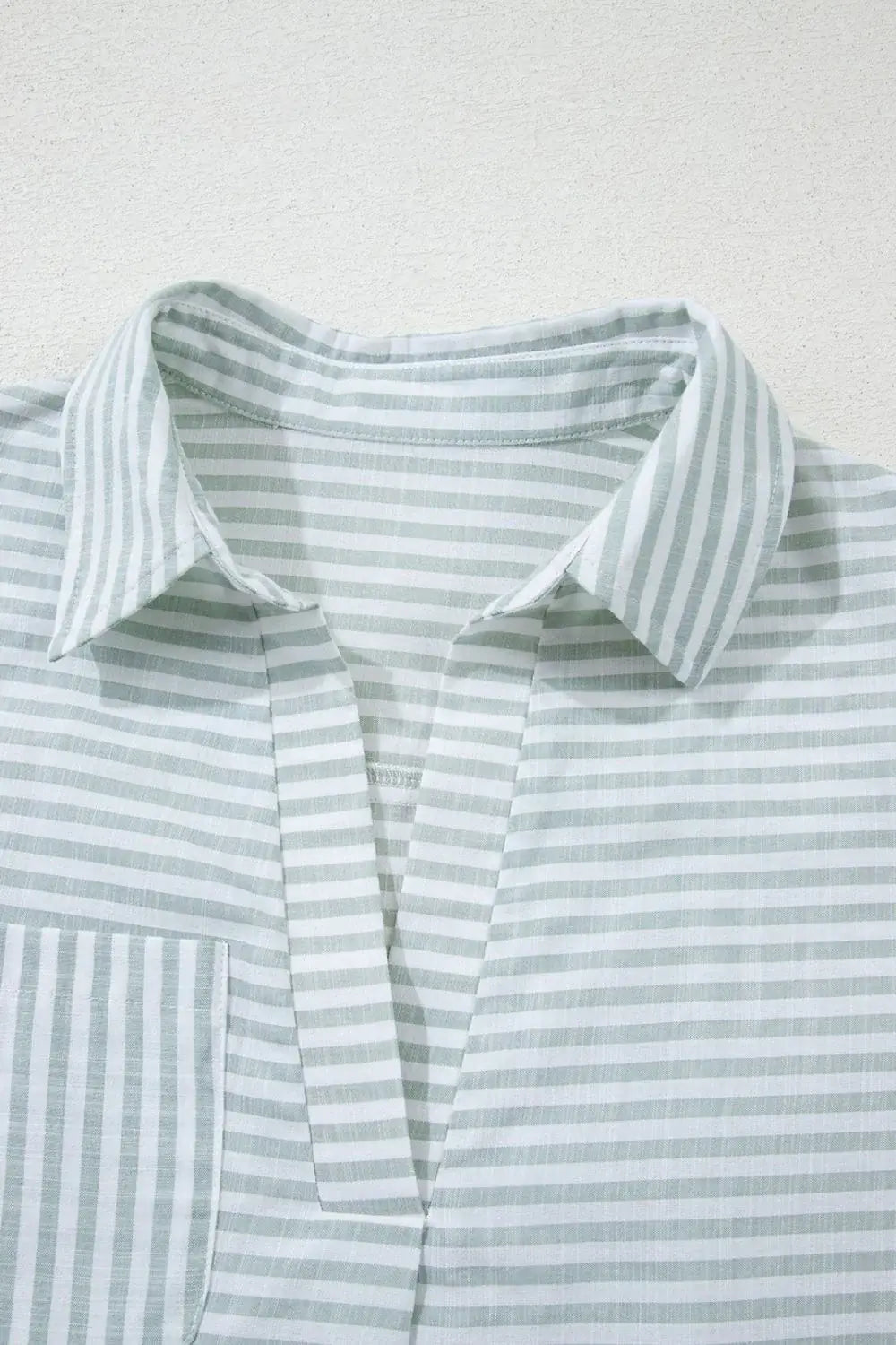 Striped Johnny Collar Long Sleeve Mini Shirt Dress - Trendsi - Flyclothing LLC