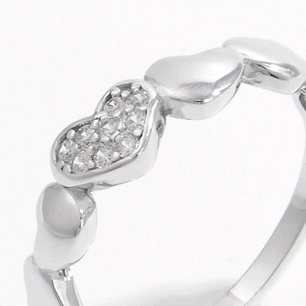 925 Sterling Silver Inlaid Zircon Heart Ring - Trendsi - Flyclothing LLC