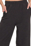 Zenana Cotton Slub Wide Leg Pants - Trendsi - Flyclothing LLC