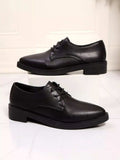 Point Toe Lace Up Loafers - Trendsi - Flyclothing LLC