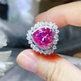 5 Carat Moissanite 925 Sterling Silver Heart-Shaped Ring - Trendsi - Flyclothing LLC