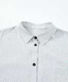 Striped Collared Neck Long Sleeve Shirt - Trendsi - Flyclothing LLC