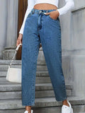 Pocketed Straight Leg Jeans - Trendsi - Flyclothing LLC