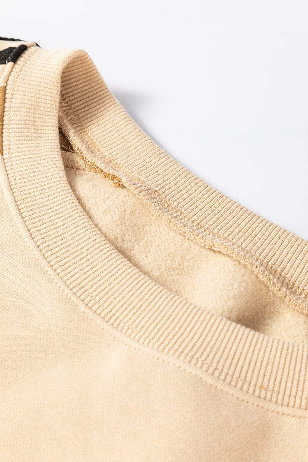 Contrast Round Neck Long Sleeve Sweatshirt - Trendsi - Flyclothing LLC