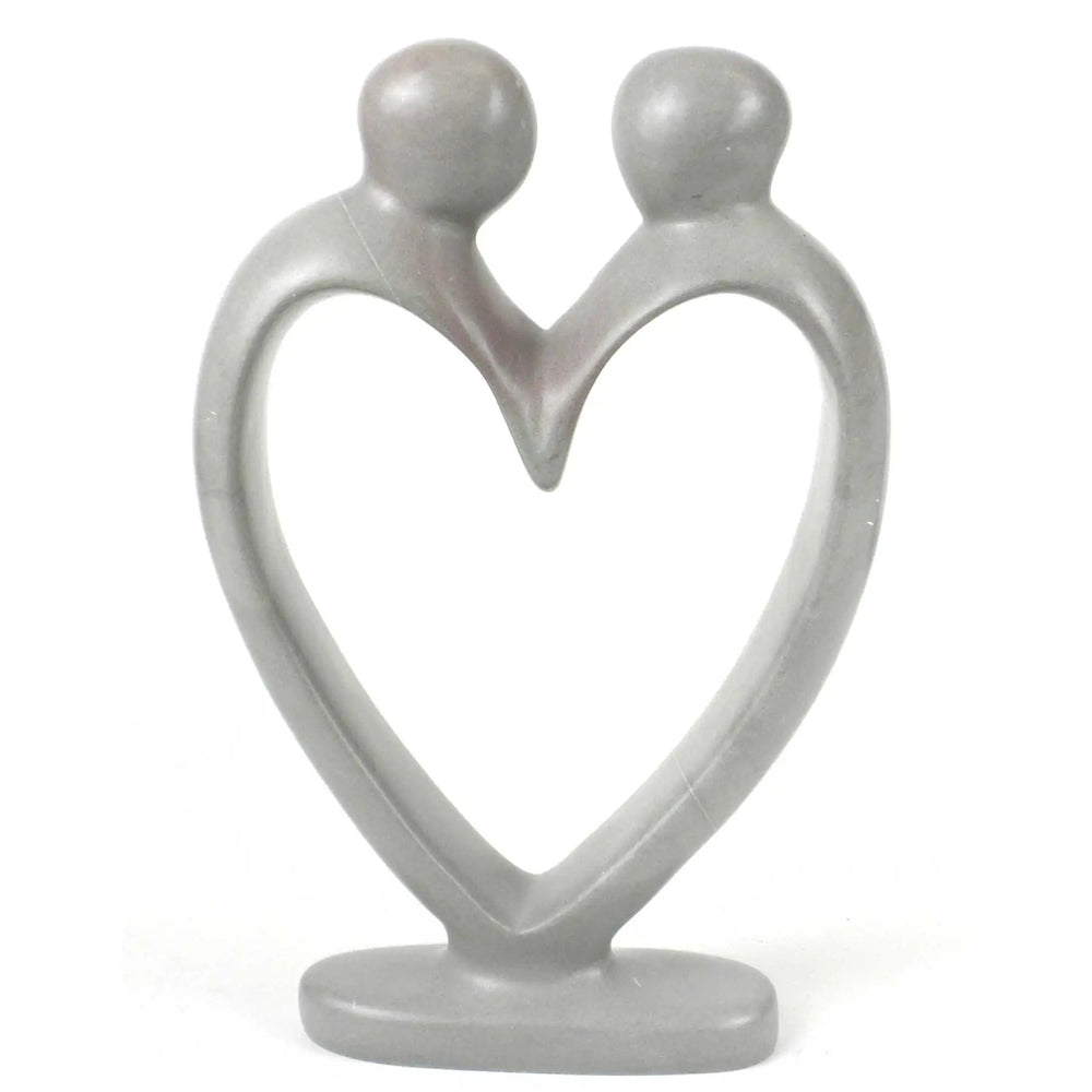 Handcrafted Soapstone Lover's Heart Sculpture in White - Smolart - Smolart
