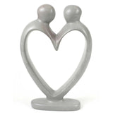 Handcrafted Soapstone Lover's Heart Sculpture in White - Smolart - Smolart