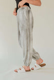 Davi & Dani Rhinestone Elastic Waist Joggers - Trendsi