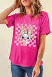 Rabbit Graphic Round Neck Short Sleeve T-Shirt - Trendsi