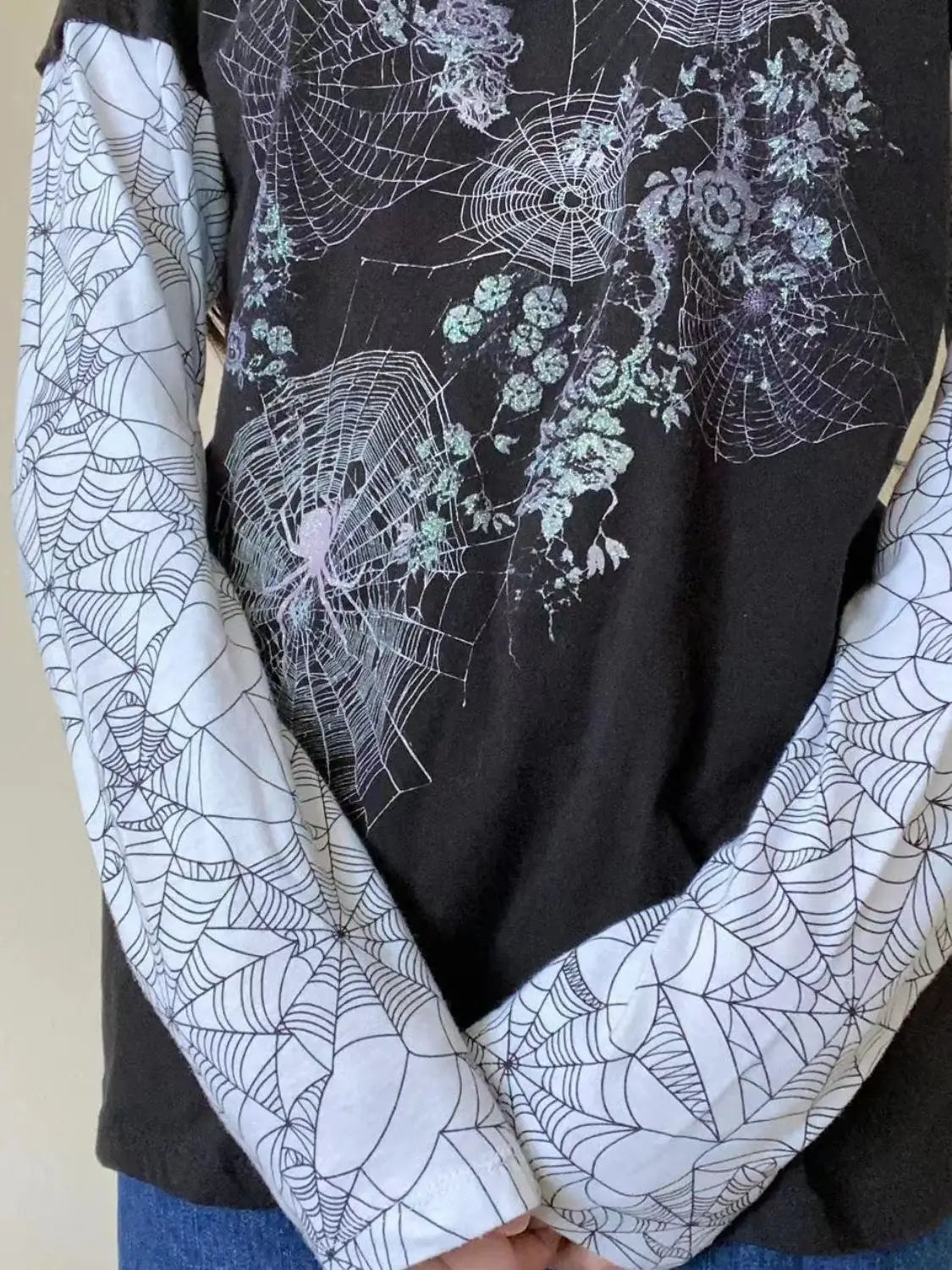 Graphic Round Neck Long Sleeve T-Shirt - Trendsi - Flyclothing LLC