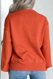 Pumpkin Pattern Round Neck Sweater - Trendsi - Flyclothing LLC
