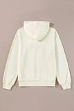 Drawstring Contrast Zip Up Long Sleeve Hoodie - Trendsi