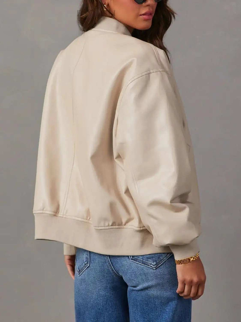 Zip Up Long Sleeve Jacket - Trendsi - Flyclothing LLC