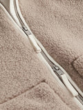Zip Up Turtleneck Long Sleeve Plush Jacket - Trendsi