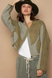 POL Quilted Knit Viding Detail Knit Patch Jacket - Trendsi