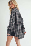 Aemi + Co Plaid Button Up Flannel Shirt with Chest Pocket - Trendsi - Flyclothing LLC