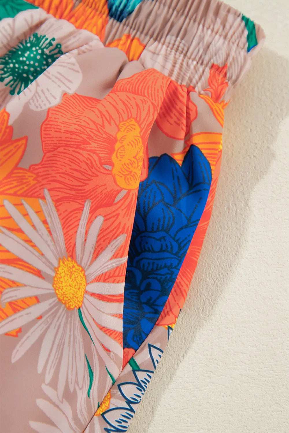 Printed Button Up Long Sleeve Top and Shorts Set - Trendsi - Flyclothing LLC