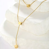 18K Gold-Plated Double Layered Geometric Necklace - Trendsi - Flyclothing LLC