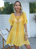Openwork Flutter Sleeve Cover-Up Dress - Trendsi - Flyclothing LLC
