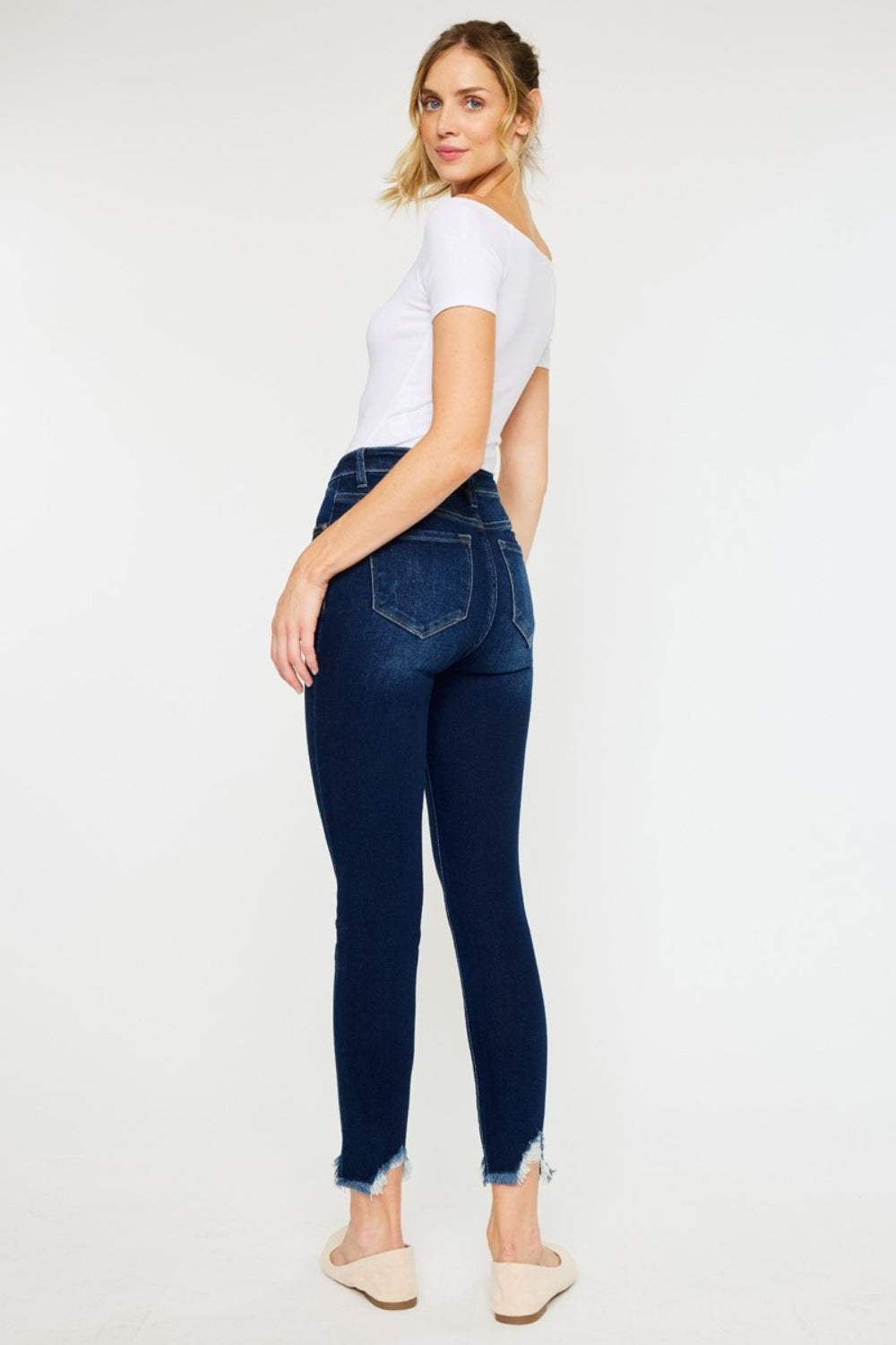 Kancan Full Size High Rise Frayed Ankle Skinny Jeans - Trendsi - Flyclothing LLC