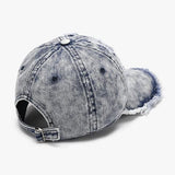 Distressed Cotton Adjustable Baseball Cap - Trendsi