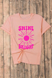 SHINE BRIGHT Round Neck Short Sleeve T-Shirt - Trendsi - Flyclothing LLC
