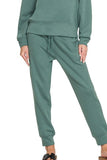Zenana Scuba Crewneck Pullover & Joggers 2 Pieces Set - Trendsi