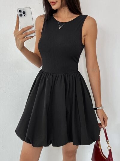 Perfee Ruched Sleeveless Mini Dress - Trendsi
