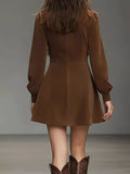 Turtleneck Long Sleeve Mini Dress - Trendsi - Flyclothing LLC