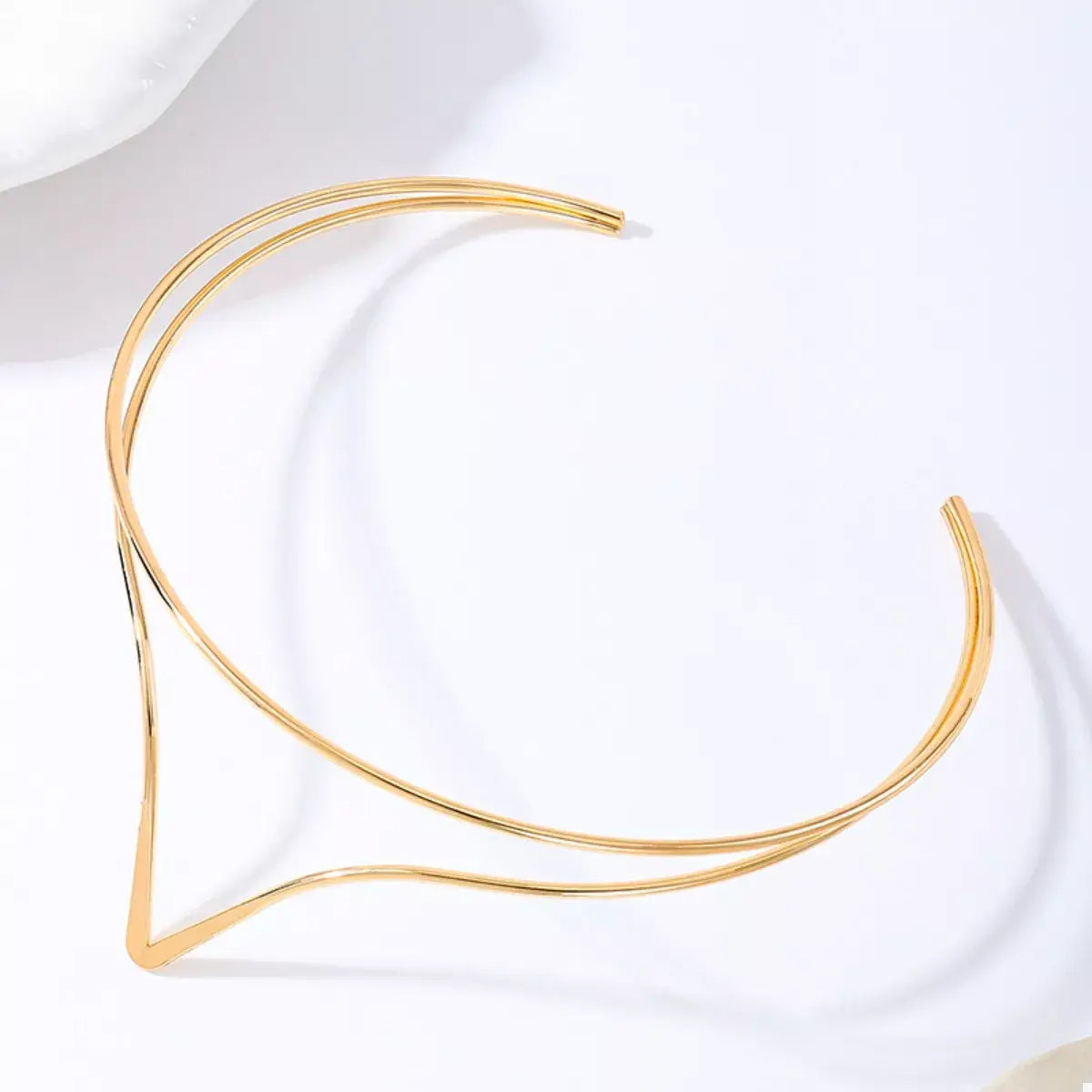 Double Layer V-Shaped Choker Necklace - Trendsi - Flyclothing LLC