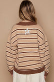 POL Star Patch Stripe Round Neck Sweater - Trendsi - Flyclothing LLC