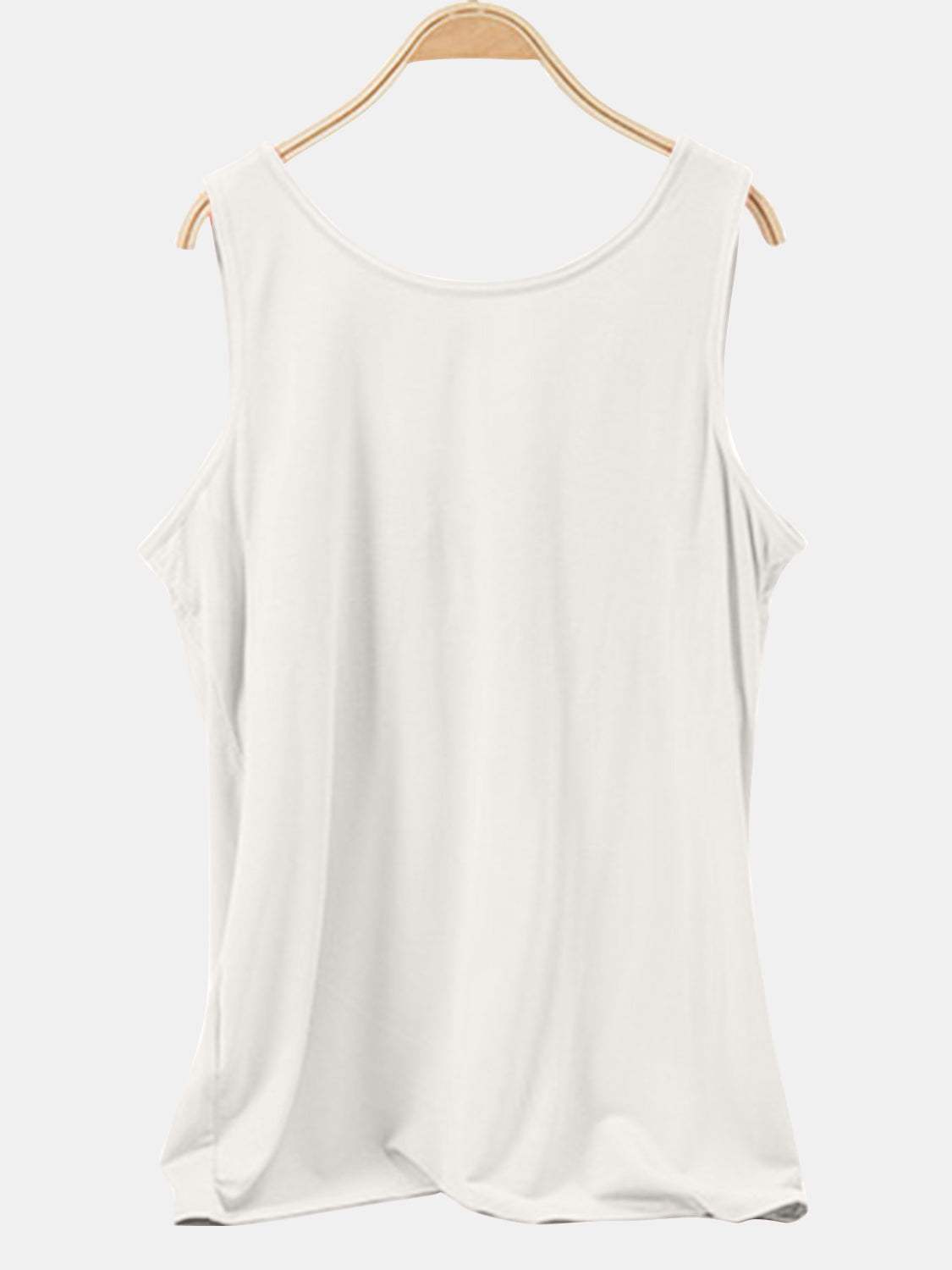 Scoop Neck Wide Strap Tank - Trendsi - Flyclothing LLC
