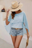 Swiss Dot Round Neck Blouse - Trendsi - Flyclothing LLC