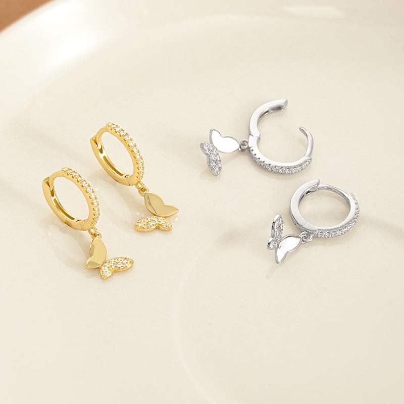 S925 Silver Korean-Style Sweet Butterfly Earrings - My Store - Flyclothing LLC
