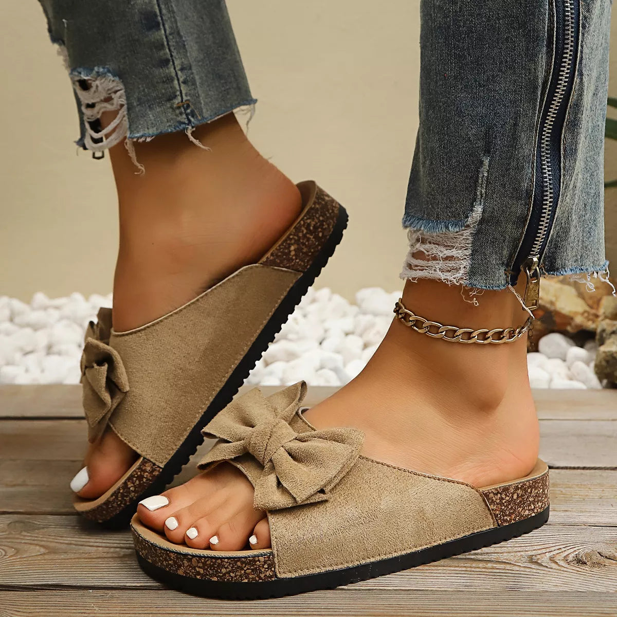 Comfortable Bow Decor Casual Sandals - Trendsi - Flyclothing LLC
