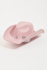 Fame Rhinestone Pave Heart Cowboy Hat - Trendsi