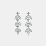 925 Sterling Silver Moissanite Leaf Earrings - Trendsi - Flyclothing LLC