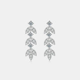 925 Sterling Silver Moissanite Leaf Earrings - Trendsi