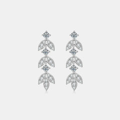 925 Sterling Silver Moissanite Leaf Earrings