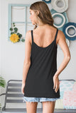 Heimish Full Size Quarter Button Ribbed Cami - Trendsi