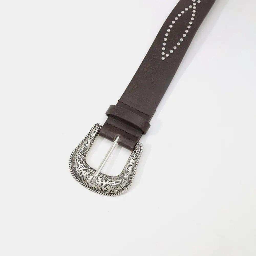 PU Leather Rhinestone Belt - Trendsi - Flyclothing LLC