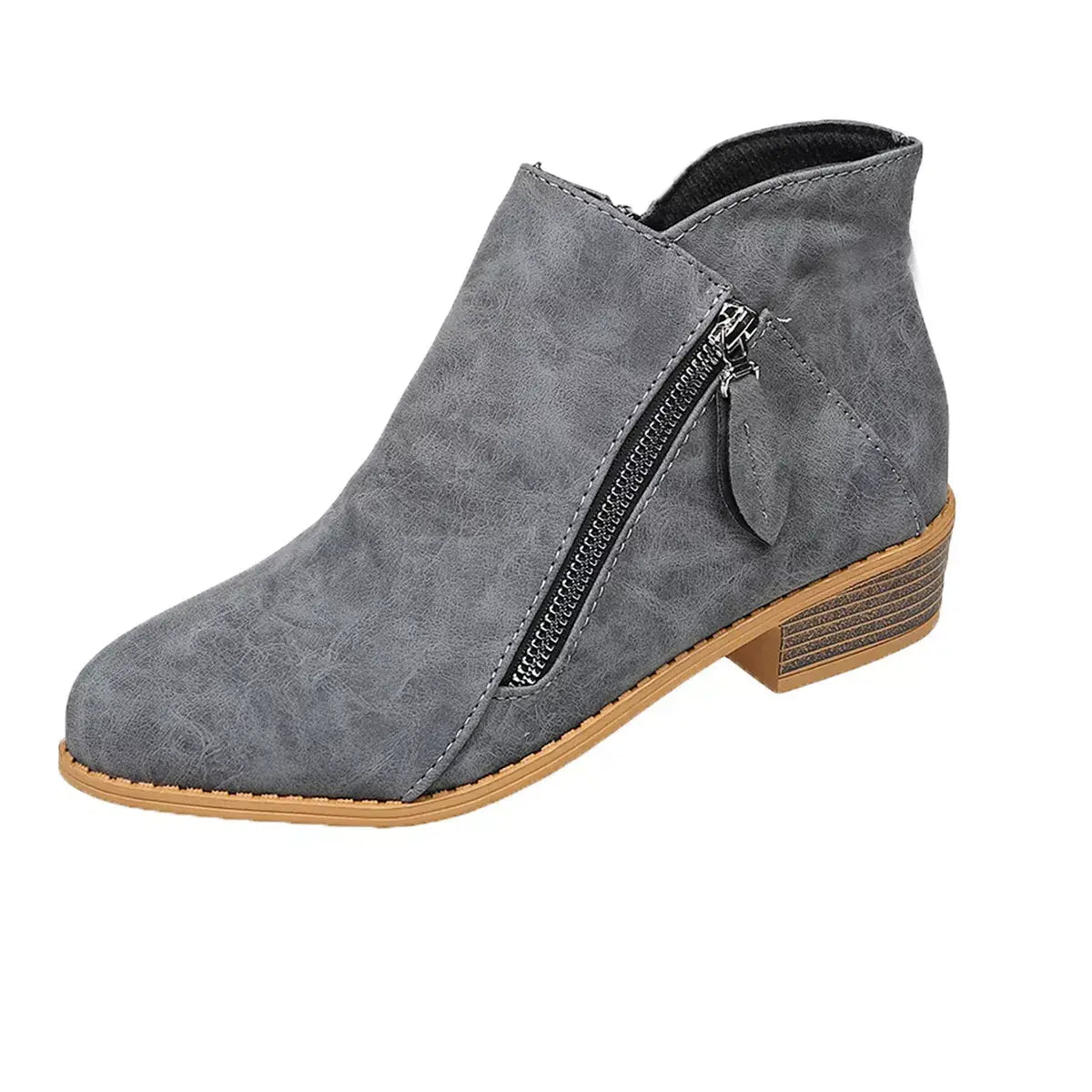 Size Zipper Block Heels Boots - Trendsi - Flyclothing LLC