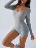 Devine Highly Stretchy Long Sleeve Romper - Trendsi - Flyclothing LLC