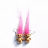 Whimsical Troll Doll Dangle Earrings - Trendsi - Flyclothing LLC